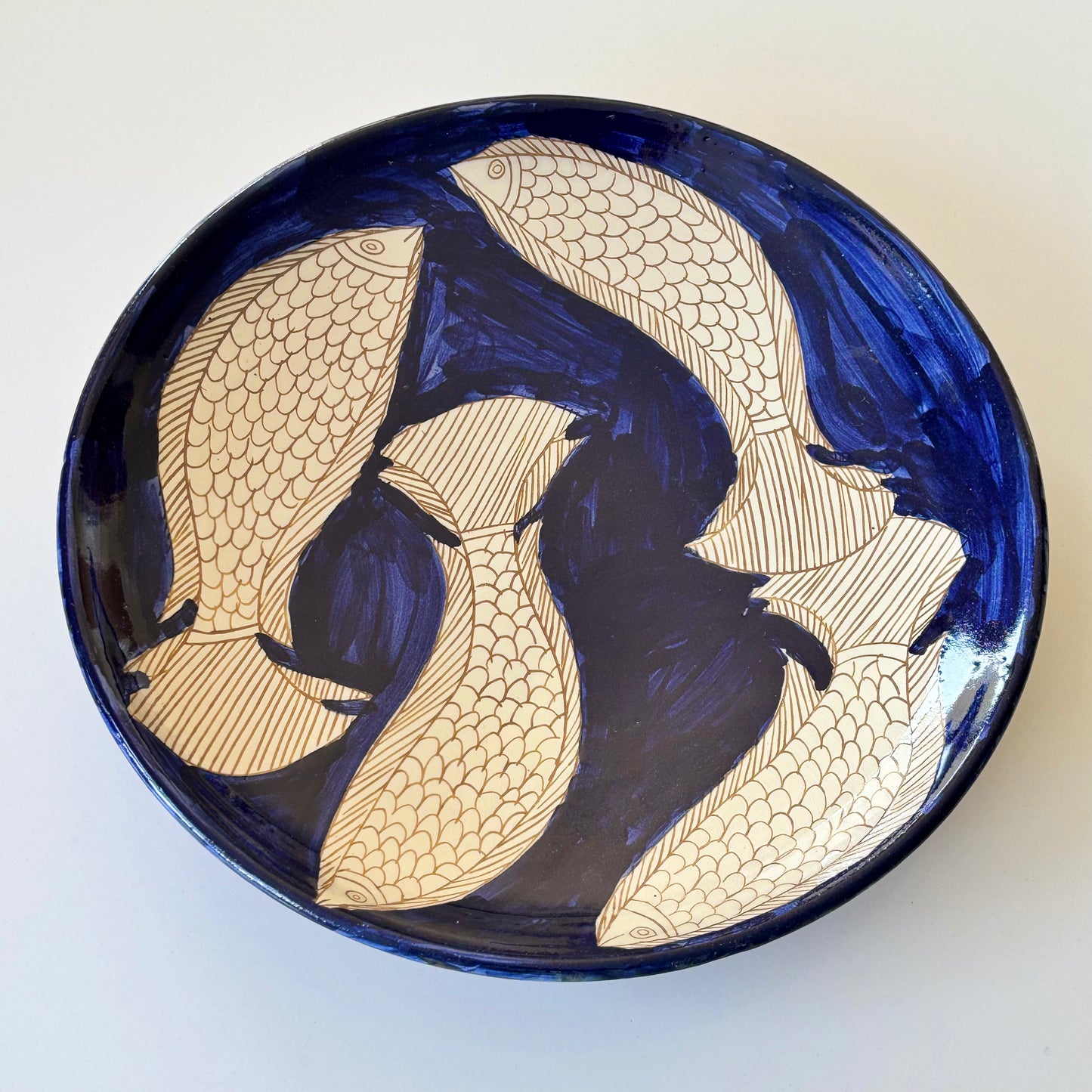 Fayoum hand painted pottery serving dishes