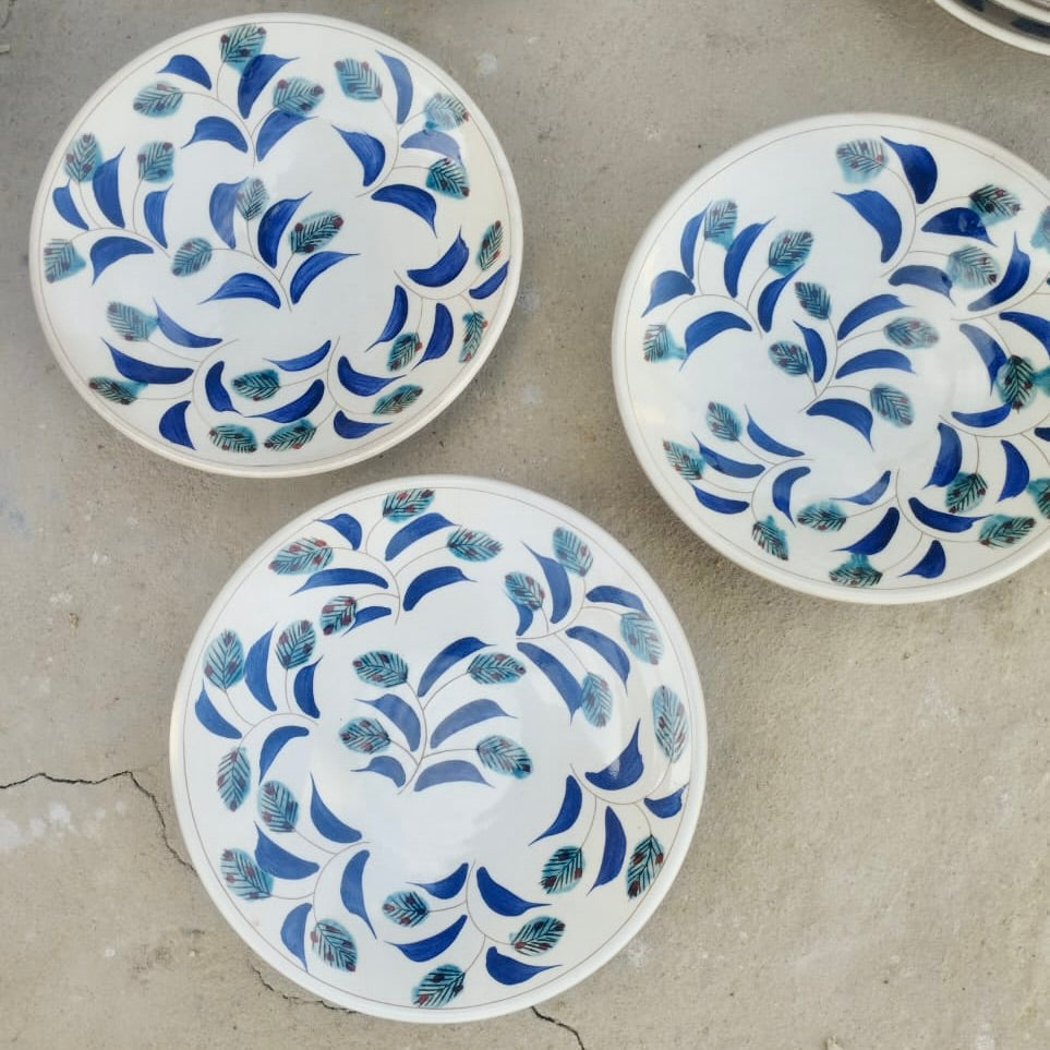 Fayoum hand painted pottery serving plate