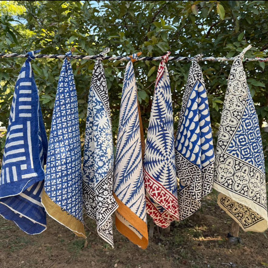 Furoshiki wrapping hand block printed
