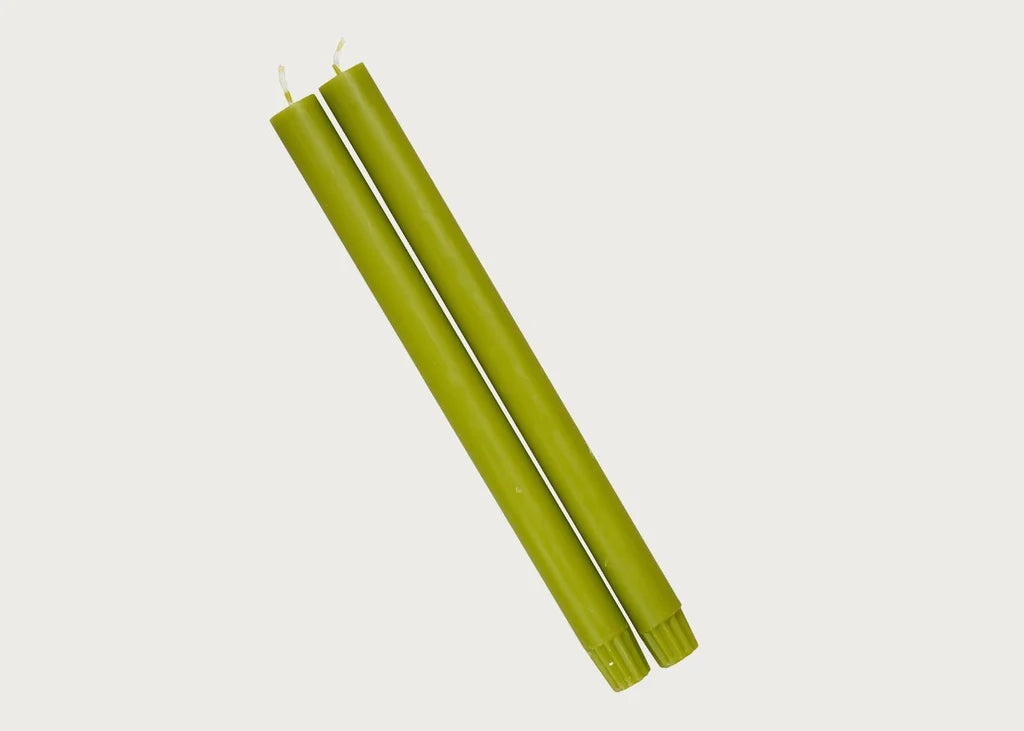 green dinner candles. Alara London