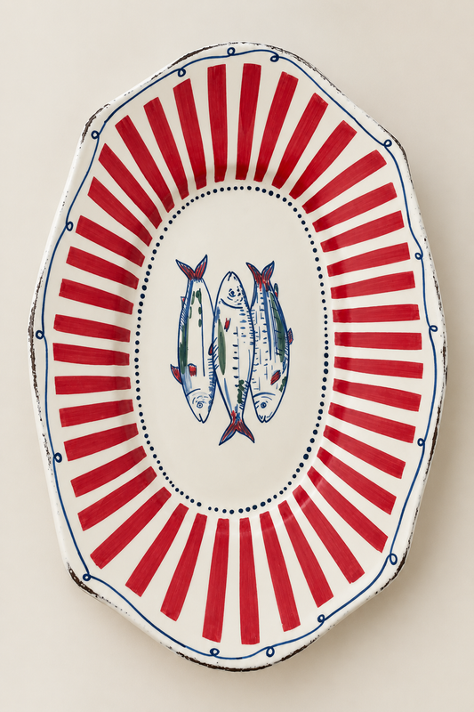 Earthenware Fish Serving Platter