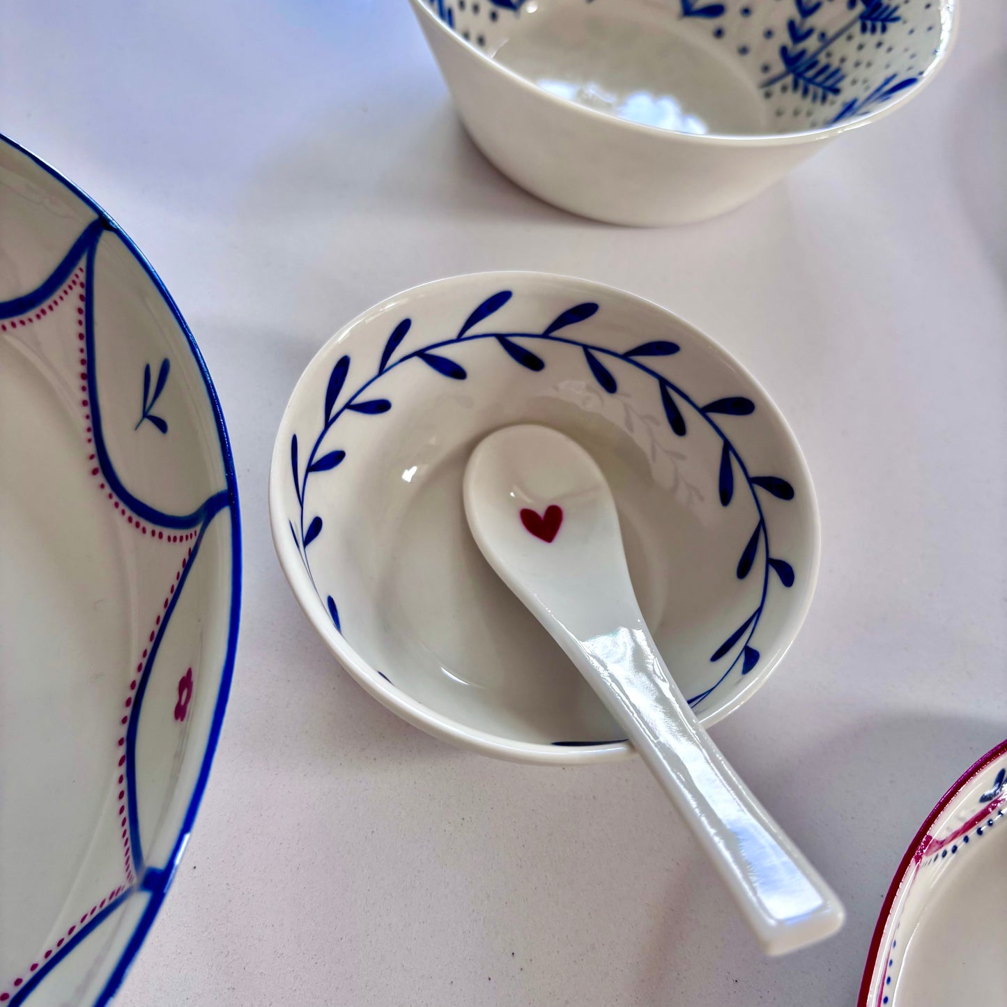 Set of 3 small Limoges Porcelain Spoons