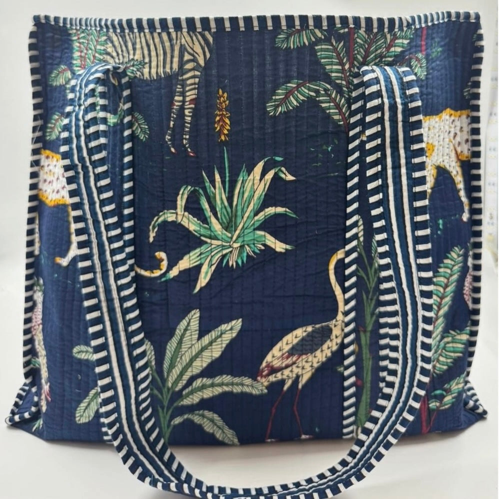 Reverisble Block Printed Tote Bag