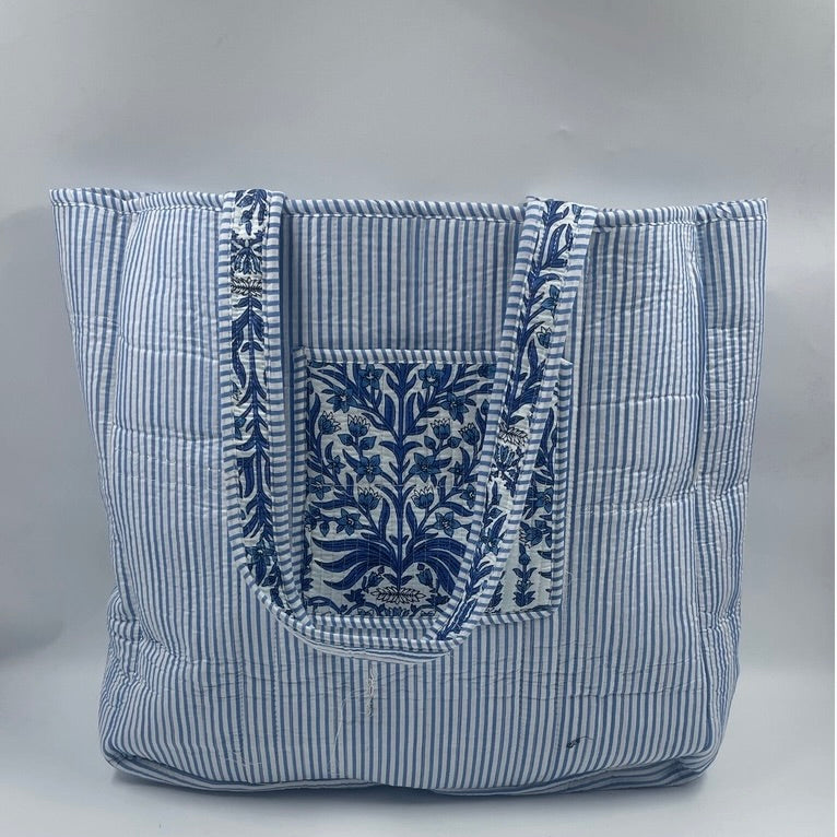 Reverisble Block Printed Tote Bag