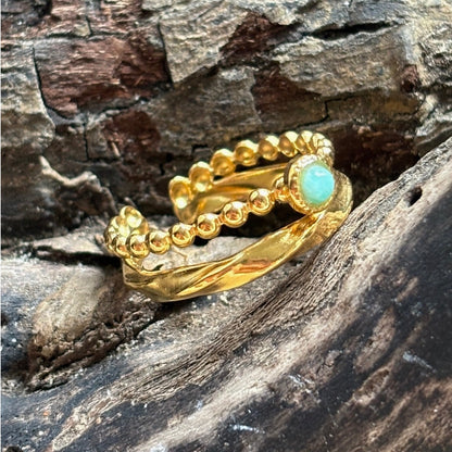 Amazonite Double Band Ring
