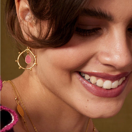 Pink Jade Earrings