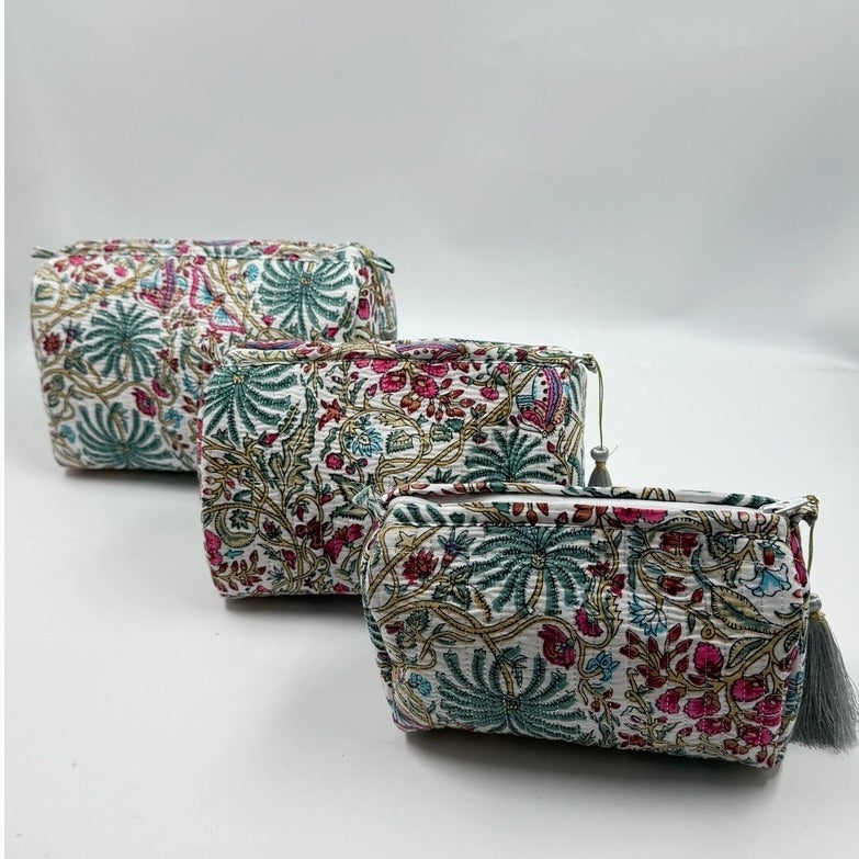 Quilted Cotton Wash bag sets.