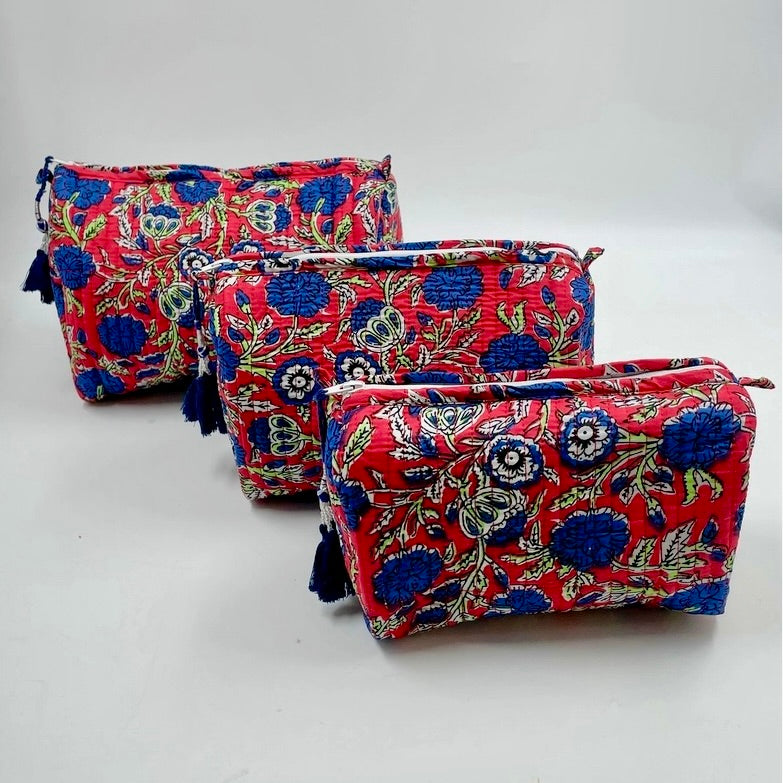 Quilted Cotton Wash bag sets.