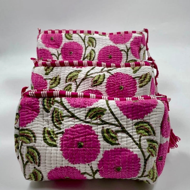 Quilted Cotton Wash bag sets.