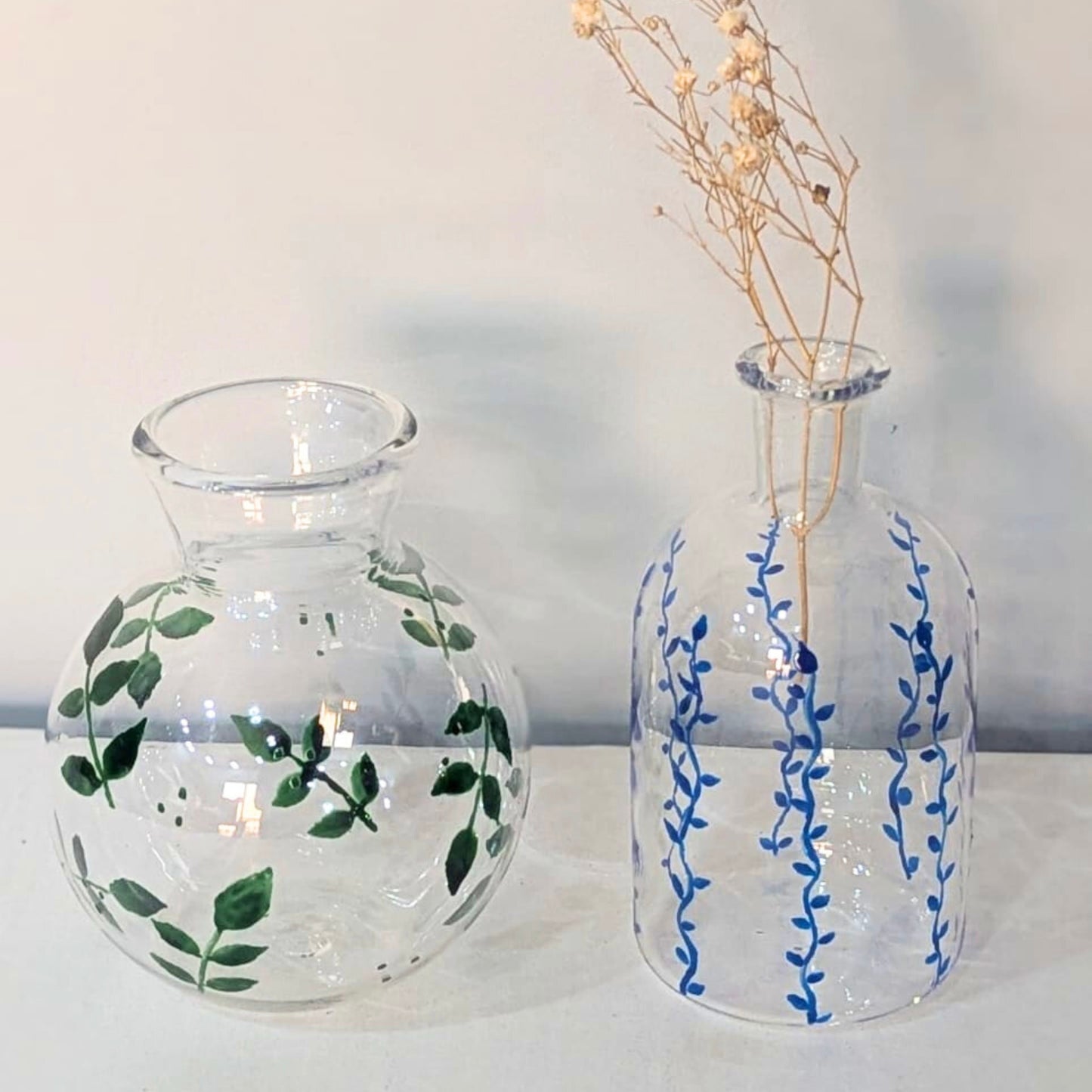 Hand painted Bud Vases