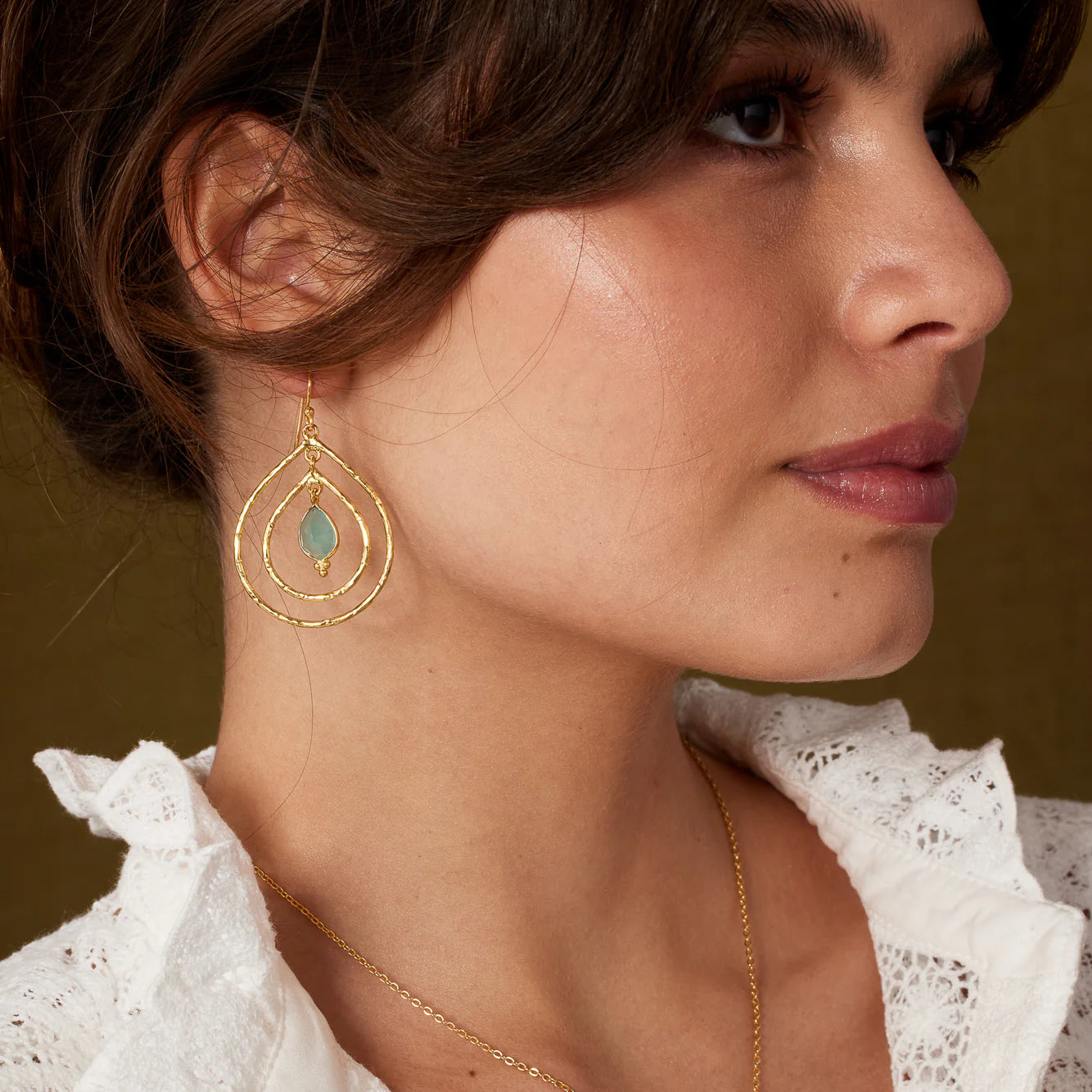 Aqua Chalcedony Earrings