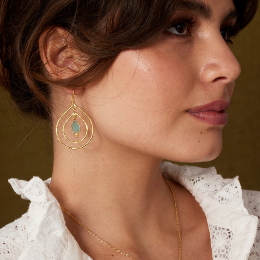 Aqua Chalcedony Earrings
